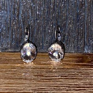 Oval Swarovski Drop Earrings